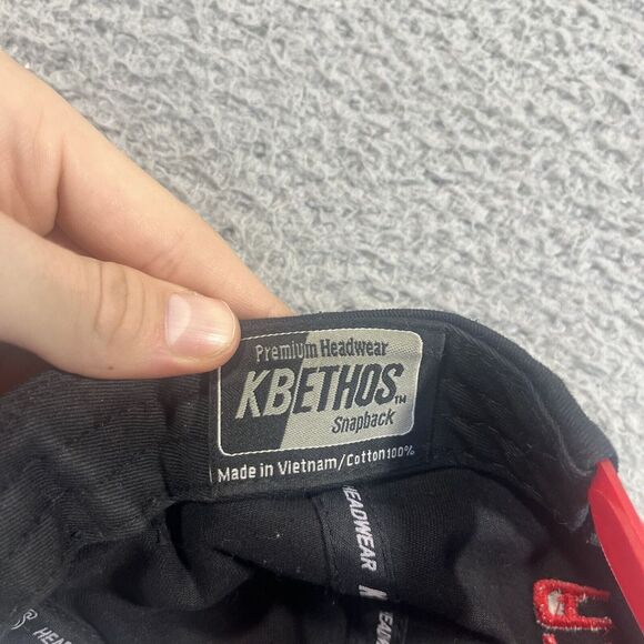 Atlanta Snapback Black & Red Hat Adjustable Flat Bill Baseball Cap Kb Ethos - Picture 8 of 9